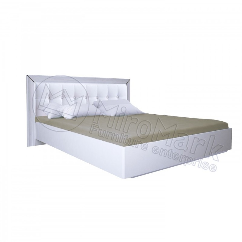 Кровать Белла без каркаса с мягкой спинкой Белый глянец ТМ МироМарк