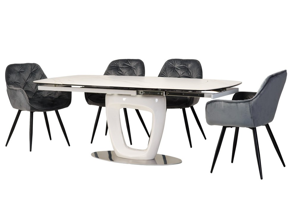 Стол обеденный раскладной МДФ + керамика TML-825 Vetro Mebel™