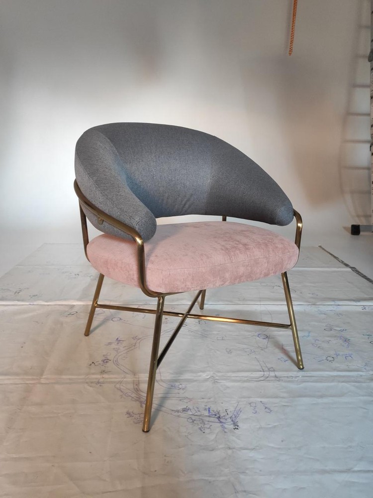 Крісло "Адель" сірий + рожевий Vetro Mebel ™