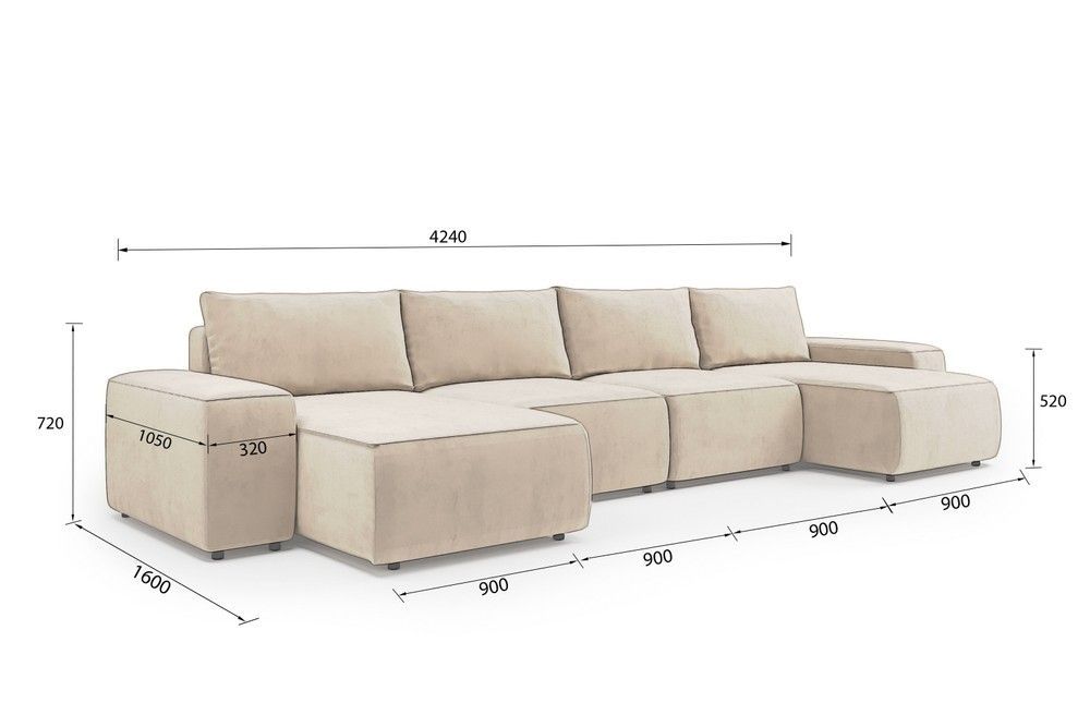 П-образный диван Pure 01-138 фото