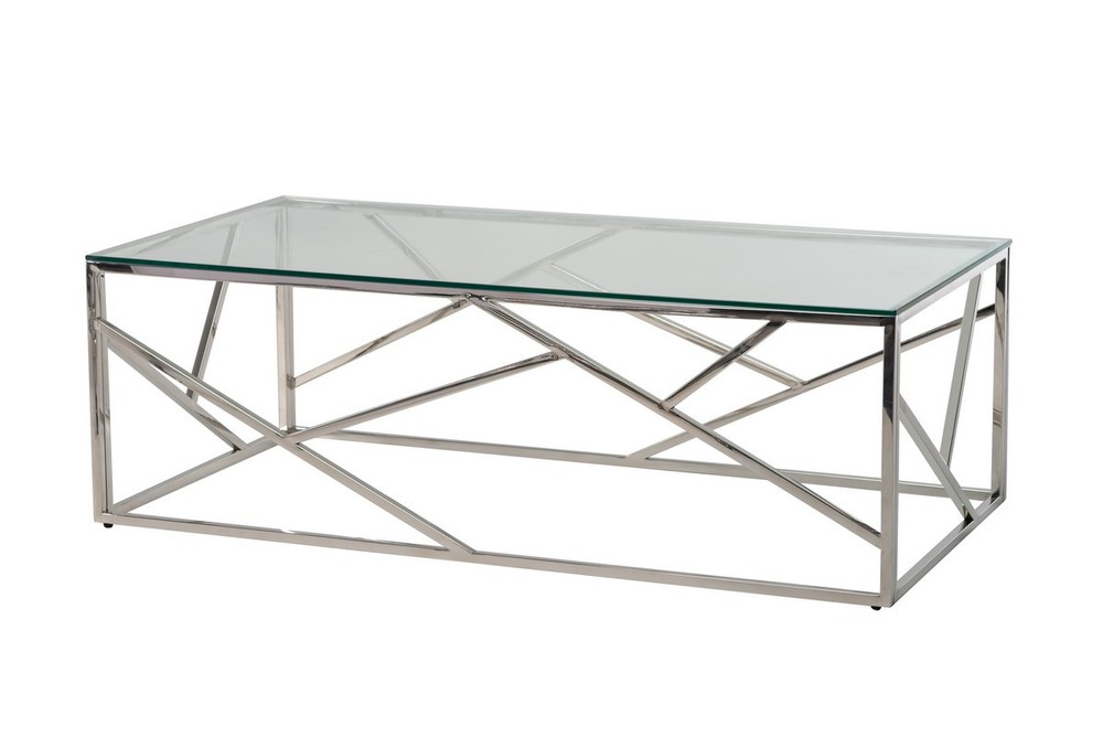 Журнальний столик CF-1 прозорий + срібло Vetro Mebel ™