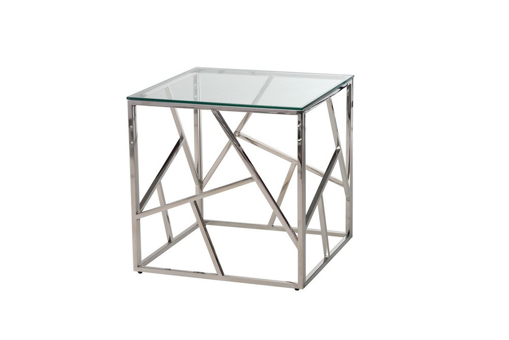 Кофейный стол CF-2 прозрачный + серебро Vetro Mebel™
