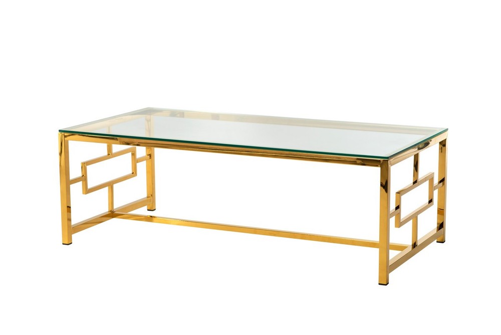 Журнальный столик CL-1 прозрачный + золото Vetro Mebel™