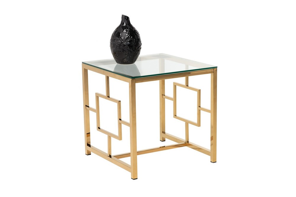 Кофейный стол CL-2 прозрачный + золото Vetro Mebel™