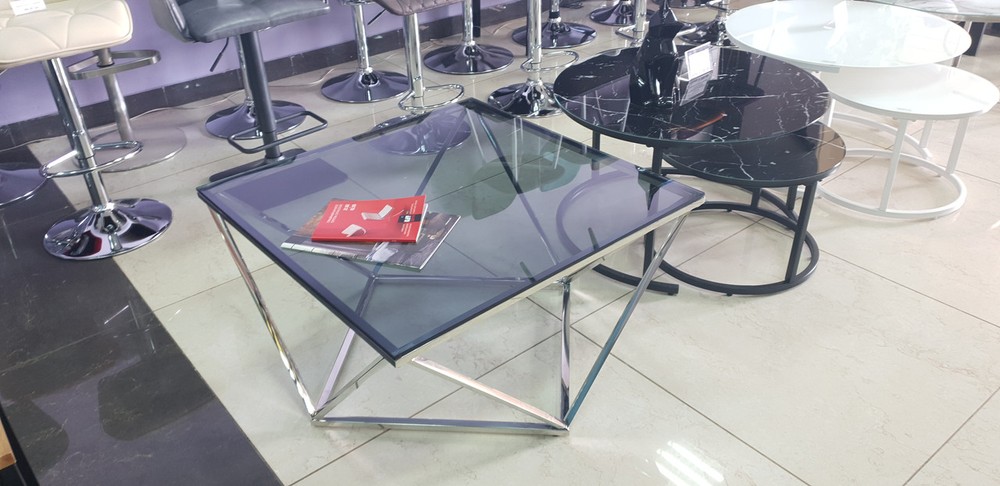 Журнальный стол CP-1 тонированный + серебро Vetro Mebel™