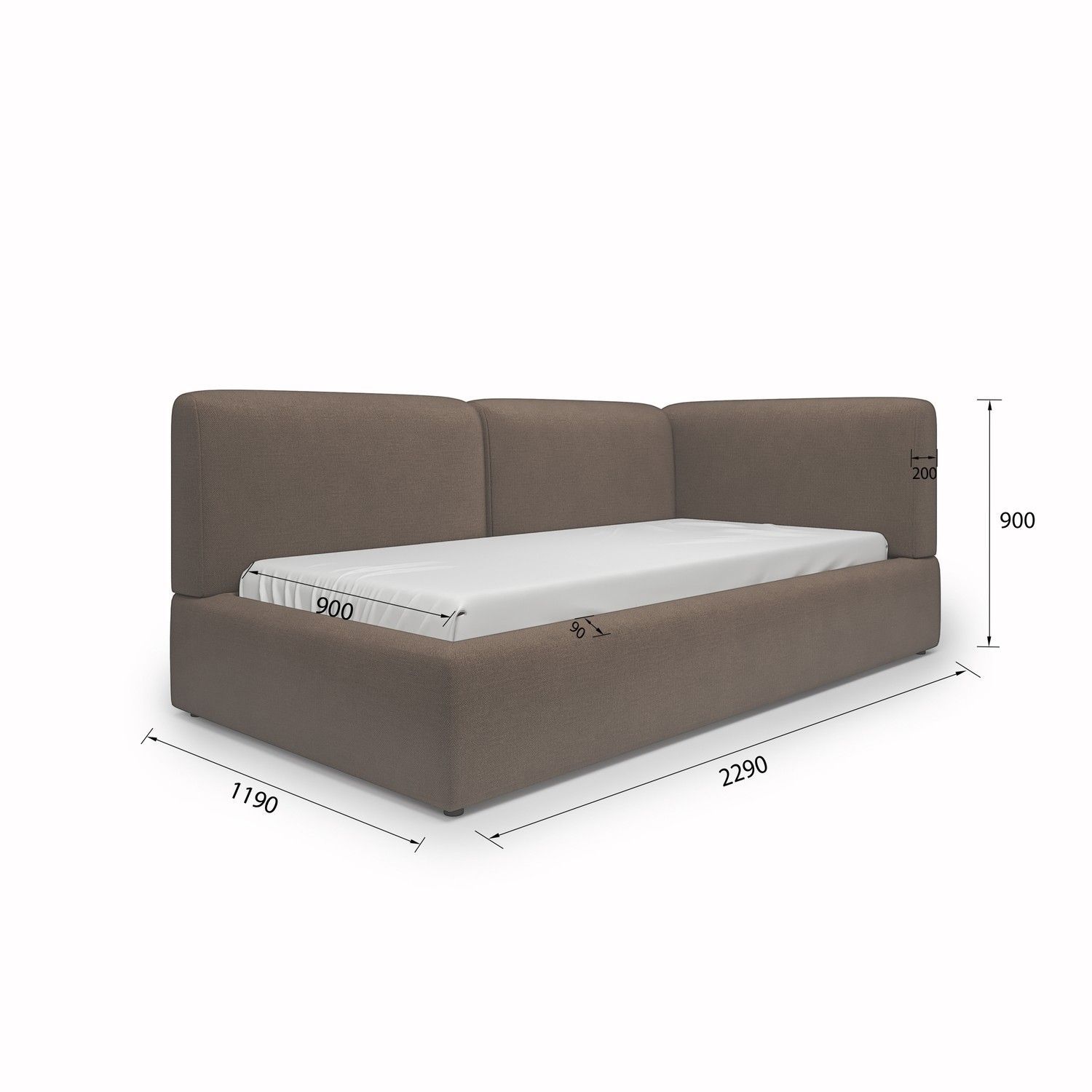 Угловая кровать Leya 140х200 см без подъемного механизма, к.т. 1 01-720 фото