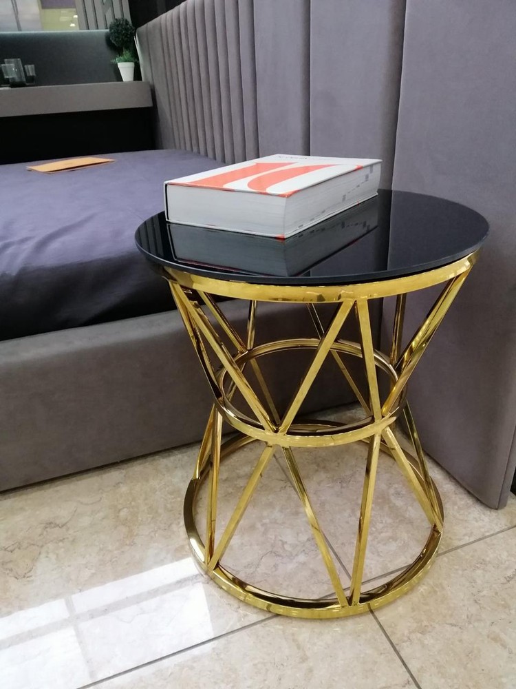 Журнальний стіл CH-1 чорний + золото Vetro Mebel ™